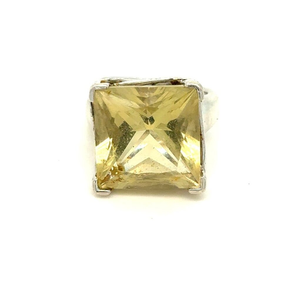 Huge 925 Silver‎ Lemon Quartz Ring
